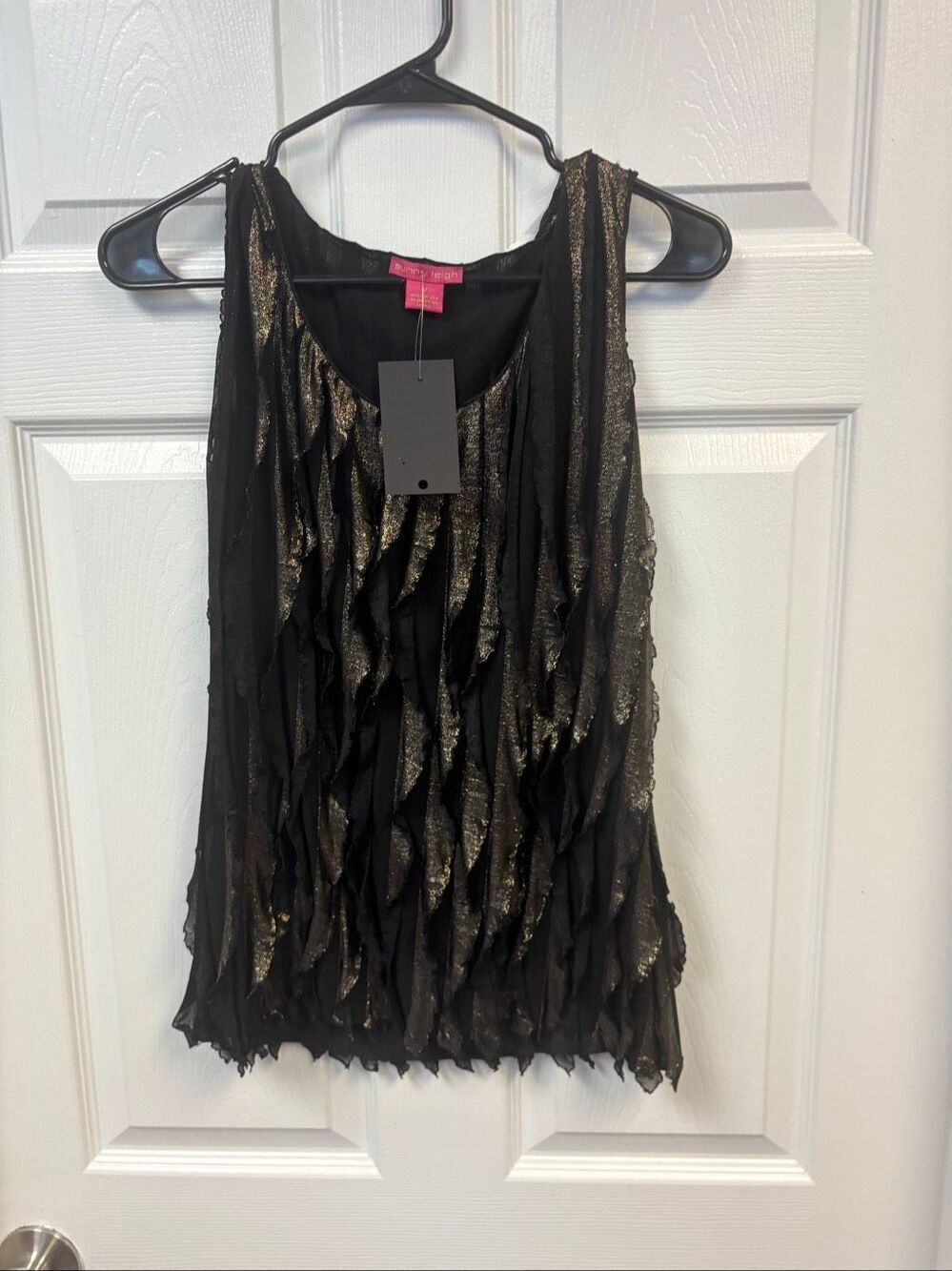 Metallic Shimmer Ruffled Detail Blouse - Picture 2 of 5